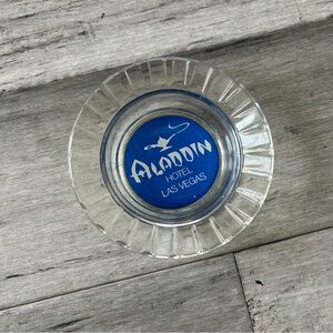 Vintage 1980s Aladdin Hotel Las Vegas Glass Ash Tray